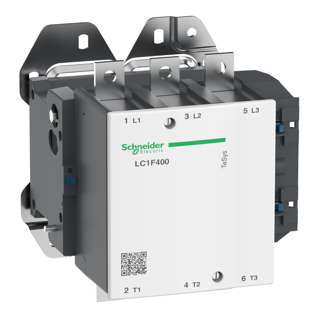 LC1F400 - TeSys F contactor-3P(3 NO)-AC-3 <= 440V 1100A with coil LX1/LX9,48-1000VAC 40/400Hz, LX4,48-440VDC, LXE,100-250VAC 50/60Hz or 100-380VDC Schneider Electric