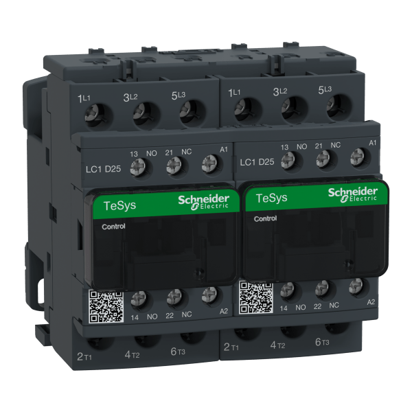 TeSys D reversing contactor - 3P(3 NO) - AC-3 - <= 440 V 25 A - 230 V AC coil Schneider Electric