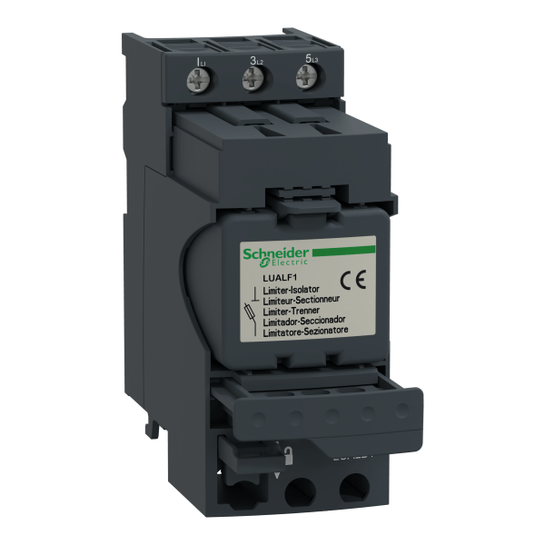LUALB1 — LUALB1 - Current limiter disconnector, TeSys U, 32A/690V, activation 50kA, Iq 130kA@440V, mounting on power base Schneider Electric