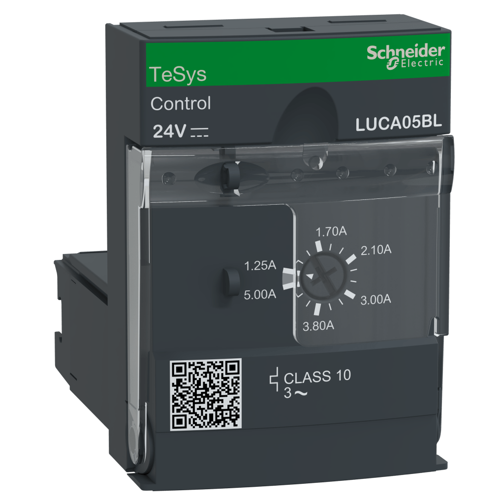 LUCA05BL - Standard control unit, TeSys U, 1.25-5A, 3P motors, thermal magnetic protection, class 10, coil 24V DC Schneider Electric
