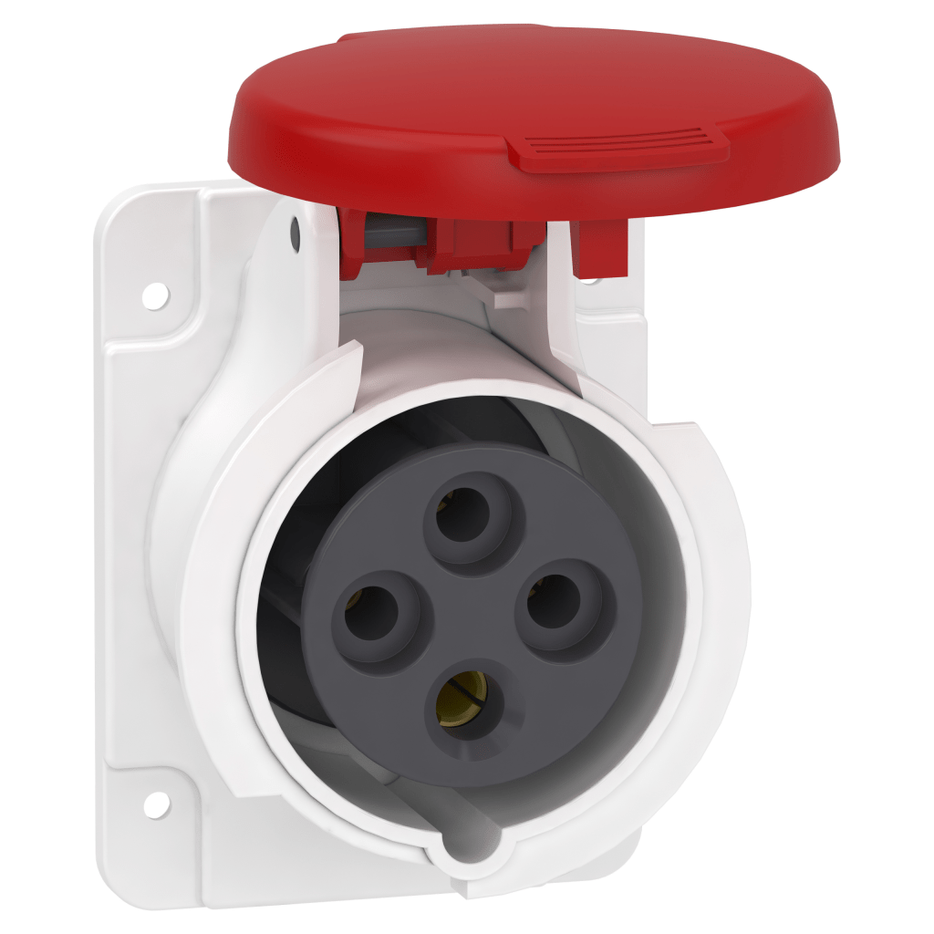 PKF16G434 - PratiKa socket - screw - straight - 16A - 3P + E - 380...415 V AC - panel Schneider Electric