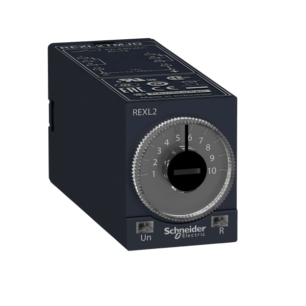 REXL2TMP7 — REXL2TMP7 - Harmony, Miniature plug-in timing relay, 5 A, 2 CO, 0.1 s..100 h, on-Delay, 230 V AC Schneider Electric