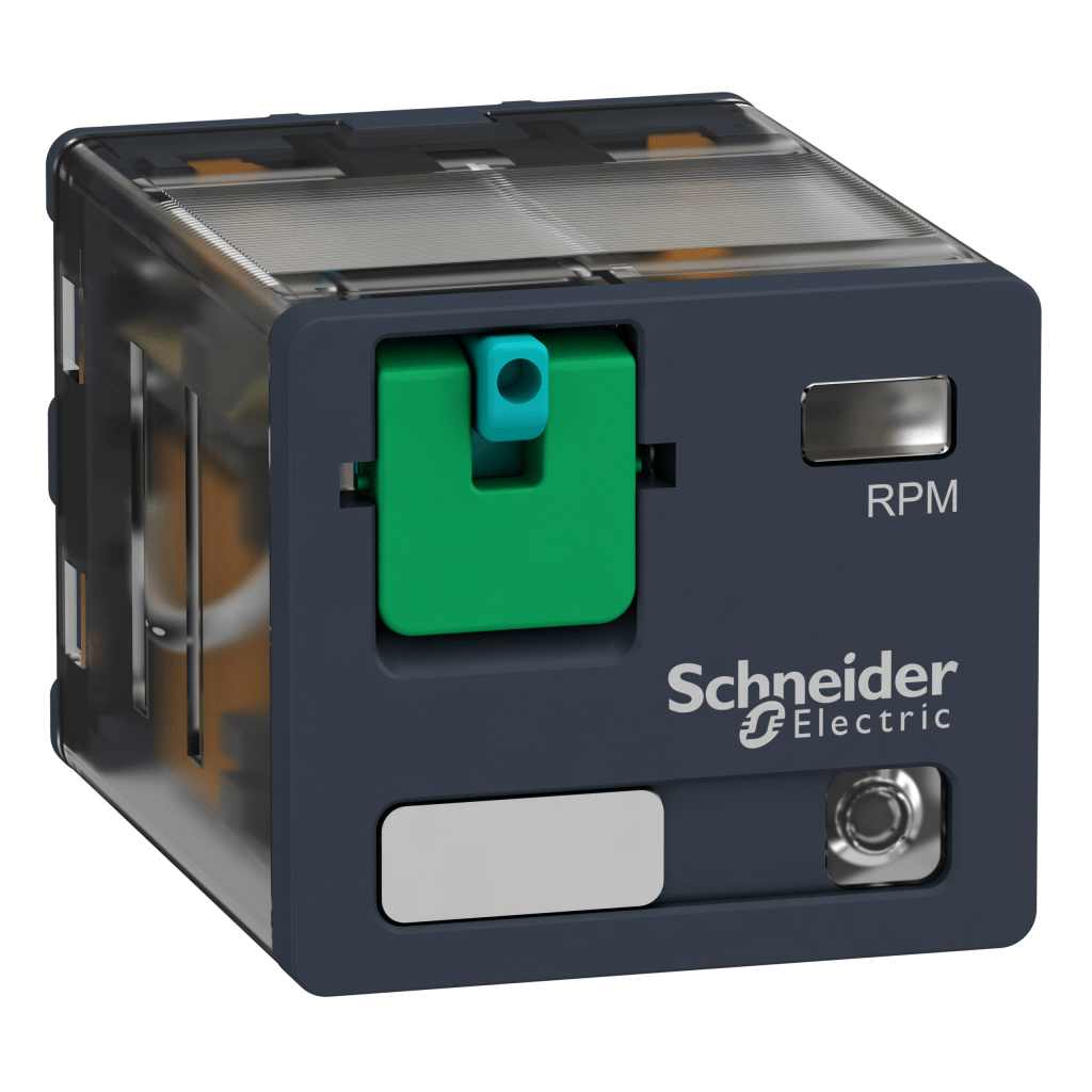 RPM32BD - Harmony, Power plug-in relay, 15 A, 3 CO, with LED, with lockable test button, 24 V DC Schneider Electric