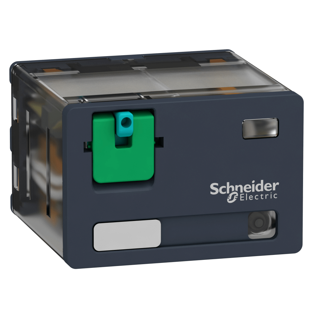 RPM42BD - Harmony, Power plug-in relay, 15 A, 4 CO, with LED, with lockable test button, 24 V DC Schneider Electric