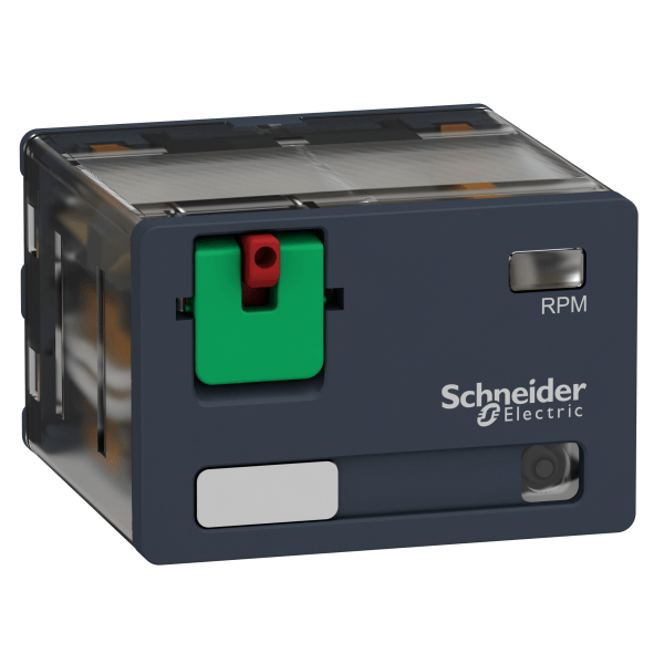RPM42F7 — RPM42F7 - Harmony, Power plug-in relay, 15 A, 4 CO, with LED, with lockable test button, 120 V AC Schneider Electric