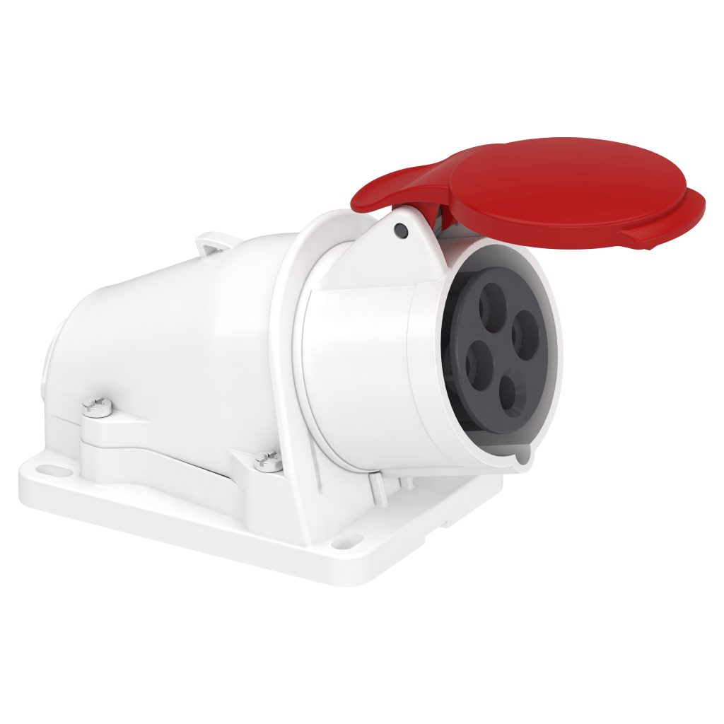 PKF16W434 - PratiKa socket - screw - angled - 16A - 3P + E - 380...415 V AC - wall Schneider Electric