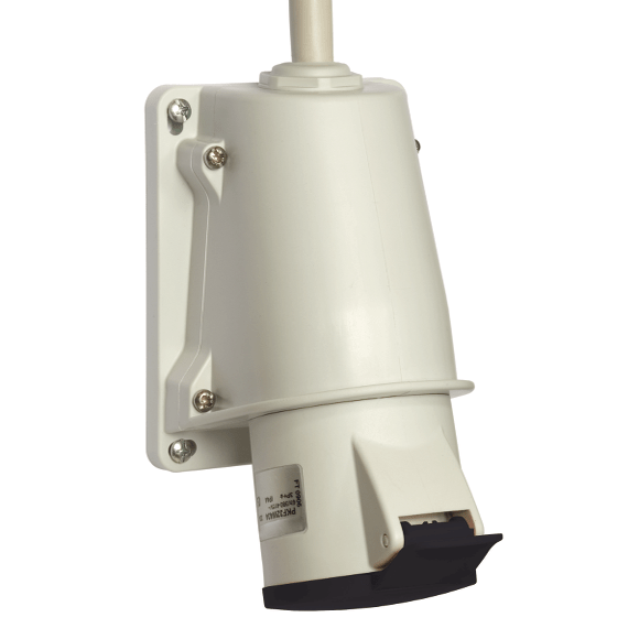 PKF32W444 - PratiKa socket - screw - angled - 32A - 3P + E - 480...500 V AC - wall Schneider Electric