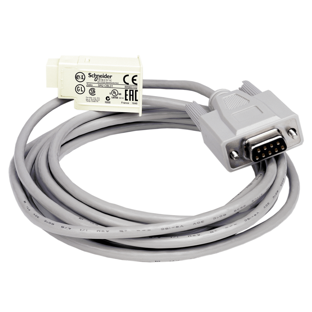 SR2CBL01 - SUB D 9 pin PC connecting cable, for smart relay Zelio Logic, 3 m Telemecanique
