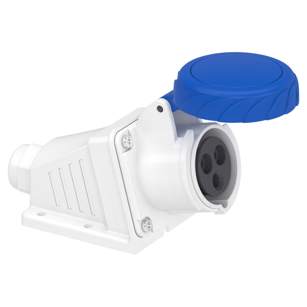 PKF16W723 — PKF16W723 - PratiKa socket - screw - angled - 16A - 2P + E - 200...250 V AC - wall Schneider Electric