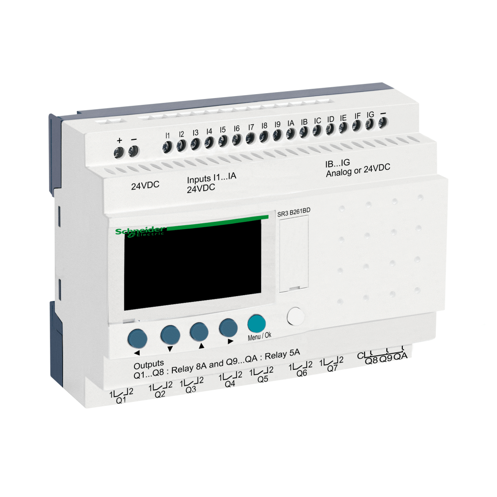 SR3B261BD - SR3B261BD - Modular smart relay Zelio Logic - 26 I O - 24 V DC - clock - display Schneider Electric