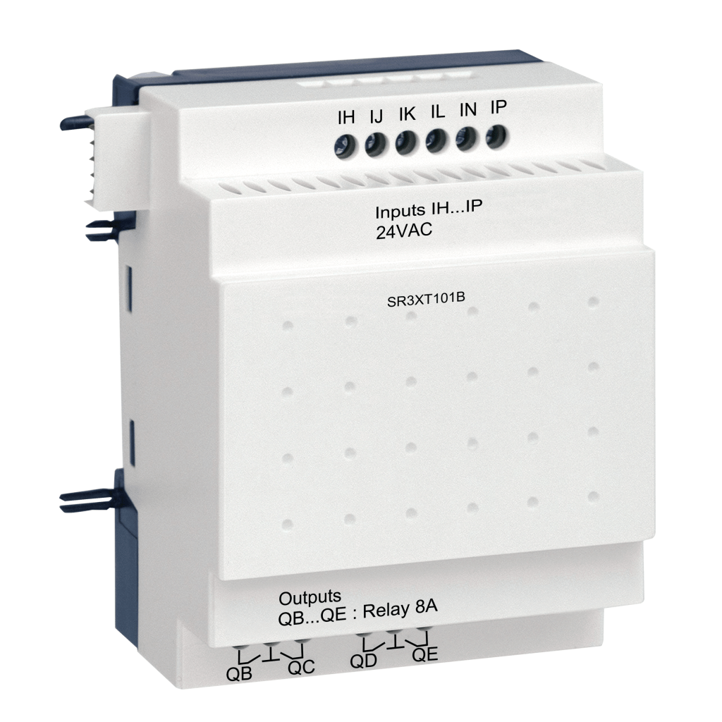SR3XT101B - Discrete I/O extension module, Zelio Logic, 10 I/O, 24 V AC Telemecanique