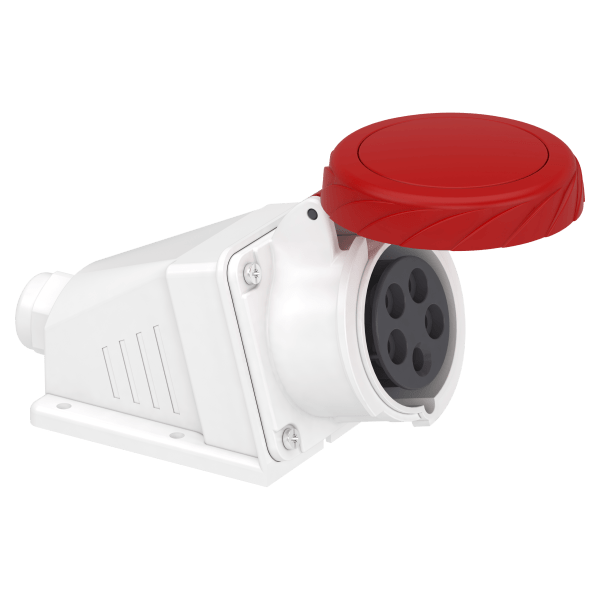 PratiKa socket - screw - angled - 16A - 3P + N + E - 380...415 V AC - wall Schneider Electric