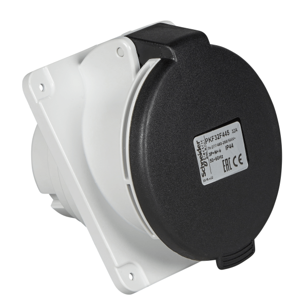 PratiKa socket - screw - angled - 32A - 3P + N + E - 480...500 V AC - panel Schneider Electric