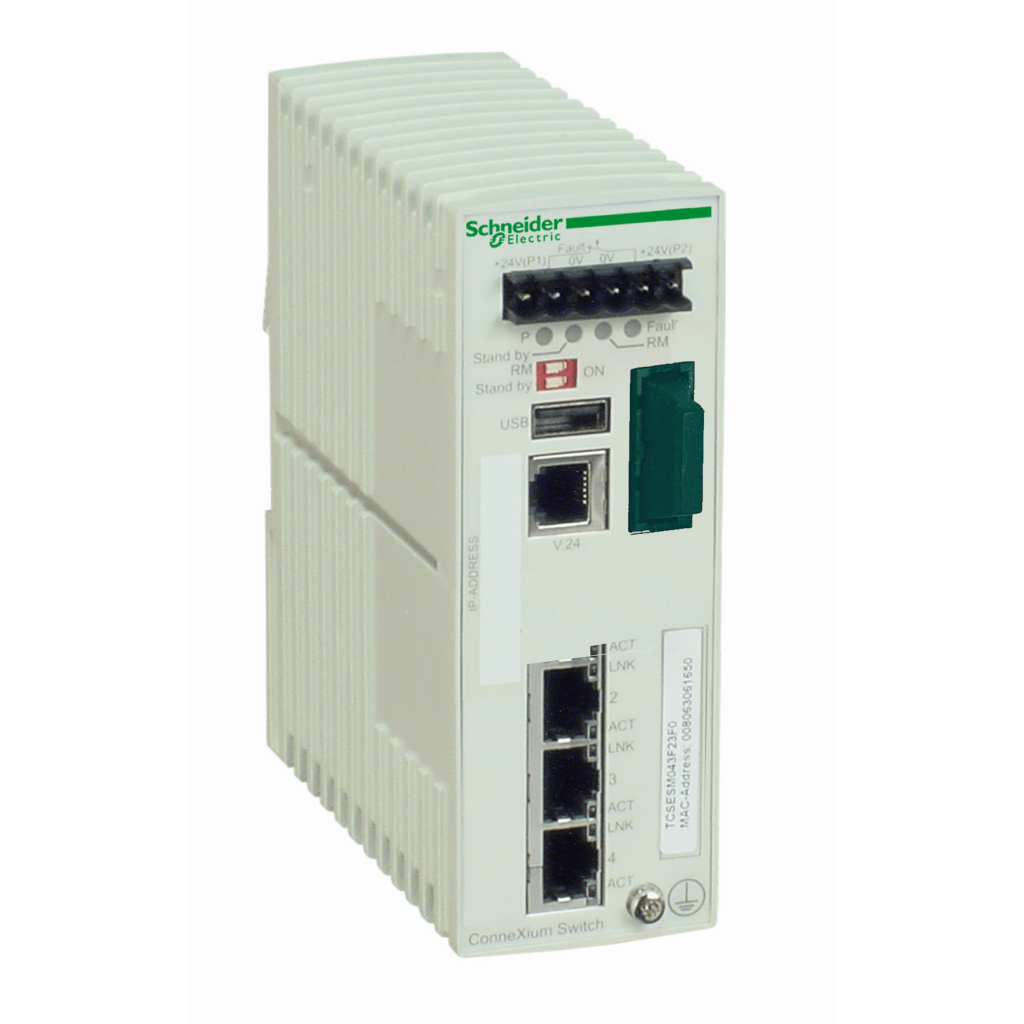 TCSESM043F1CU0 - ConneXium Managed Switch - 3 ports for copper + 1 port for fiber optic multimode Schneider Electric