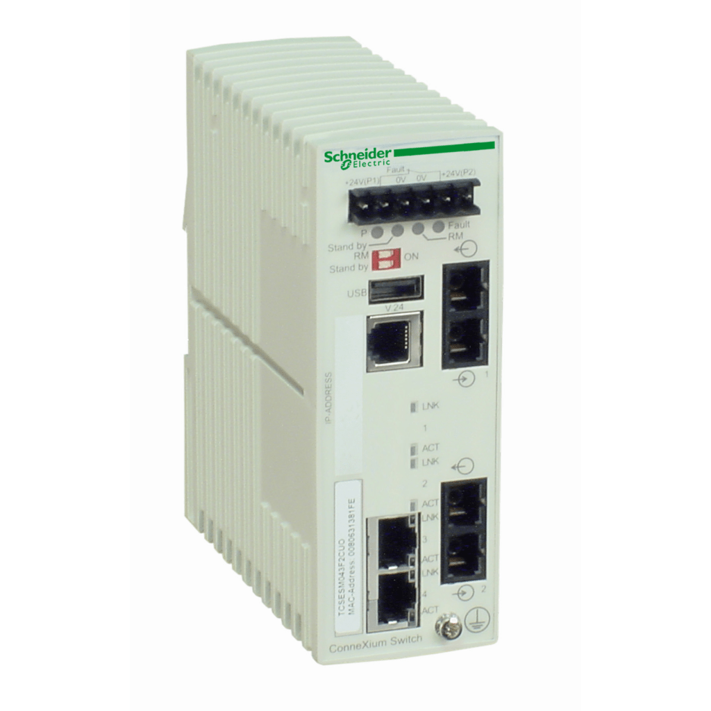 TCSESM043F2CU0 - ConneXium Managed Switch - 2 ports for copper + 2 ports for fiber optic multimode Schneider Electric