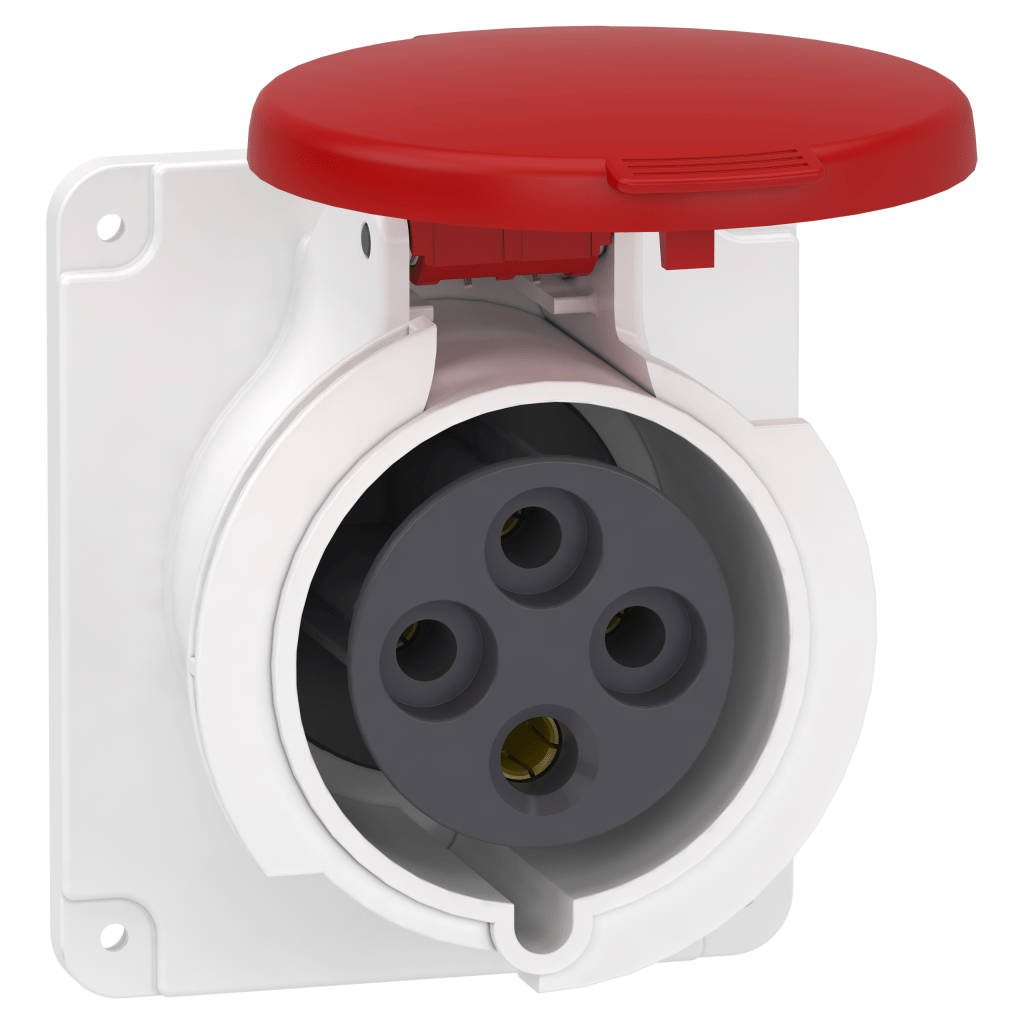 PKF32G434 - PratiKa socket - screw - straight - 32A - 3P + E - 380...415 V AC - panel Schneider Electric