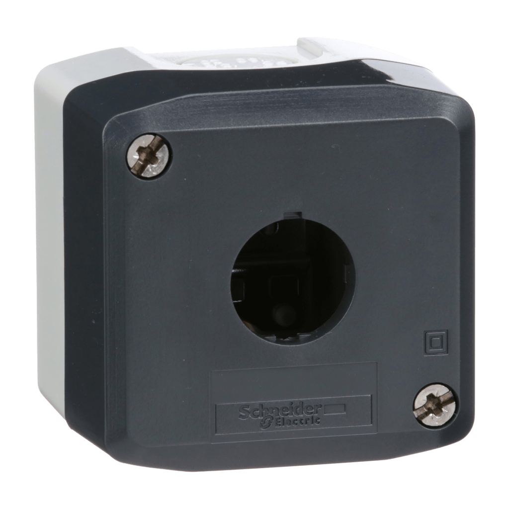 XALD01 - Harmony XALD, XALK, Empty enclosure, plastic, dark grey lid, for push button Ø22, 1 cut-out Schneider Electric
