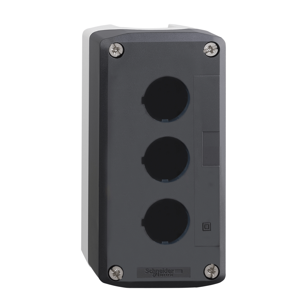 XALD03 - Harmony XALD, XALK, Empty control station, plastic, dark grey lid, light grey base, 3 cut-out Schneider Electric