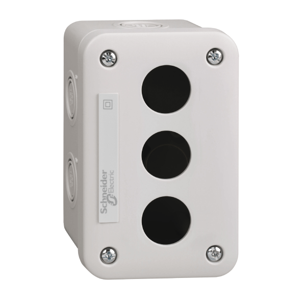 Harmony XALE, Empty control station, plastic, light grey, 3 cut-outs, for XB7 Schneider Electric