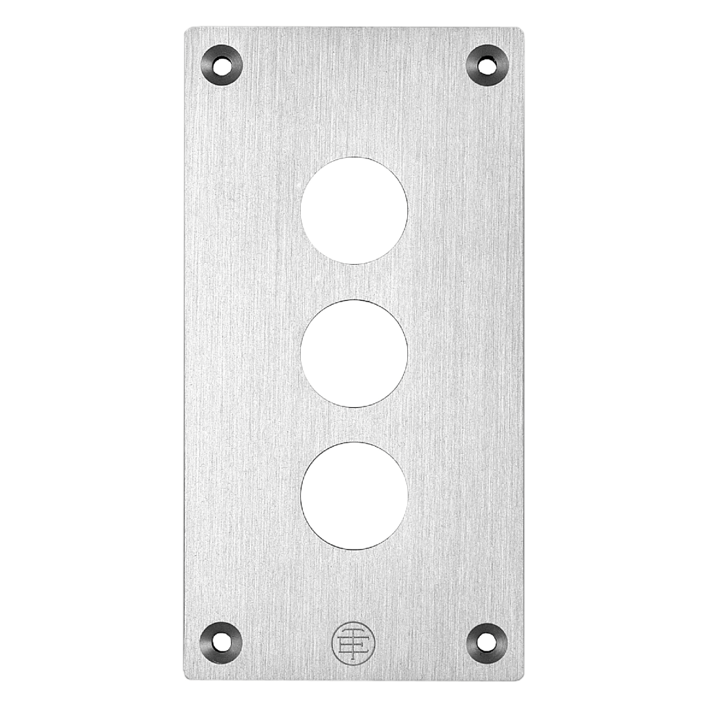XAPE303 - drilled front plate - XAP-E - metal - 3 horizontal openings Schneider Electric