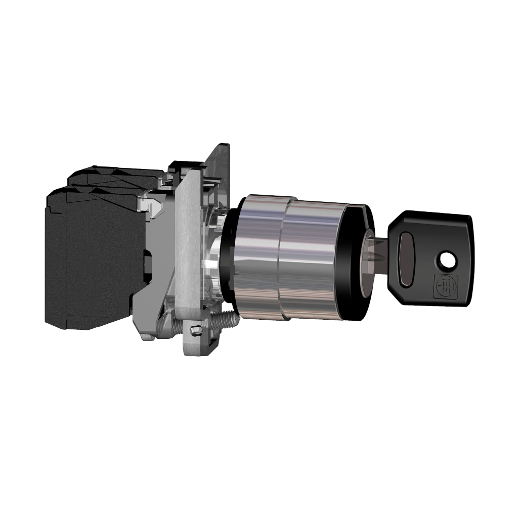 XB4BG21EX - Complete selector switch, Harmony XB4, black key Ø22 mm, 2 positions 90°- stay put, 1 NO, ATEX Schneider Electric