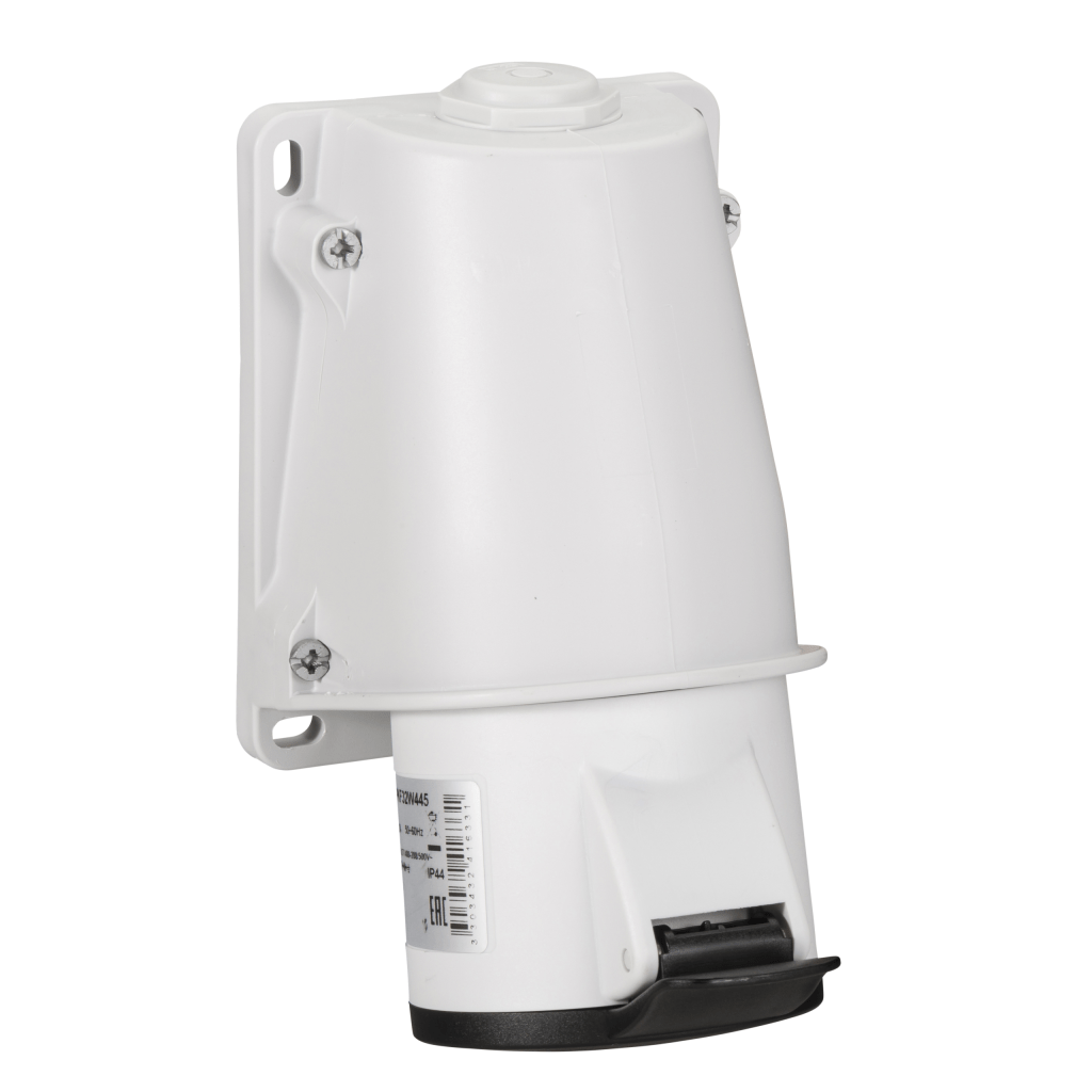 PKF32W445 - PratiKa socket - screw - angled - 32A - 3P + N + E - 480...500 V AC - wall Schneider Electric