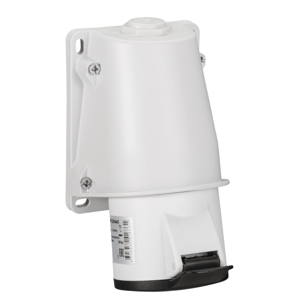 PKF32W445 — PKF32W445 - PratiKa socket - screw - angled - 32A - 3P + N + E - 480...500 V AC - wall Schneider Electric