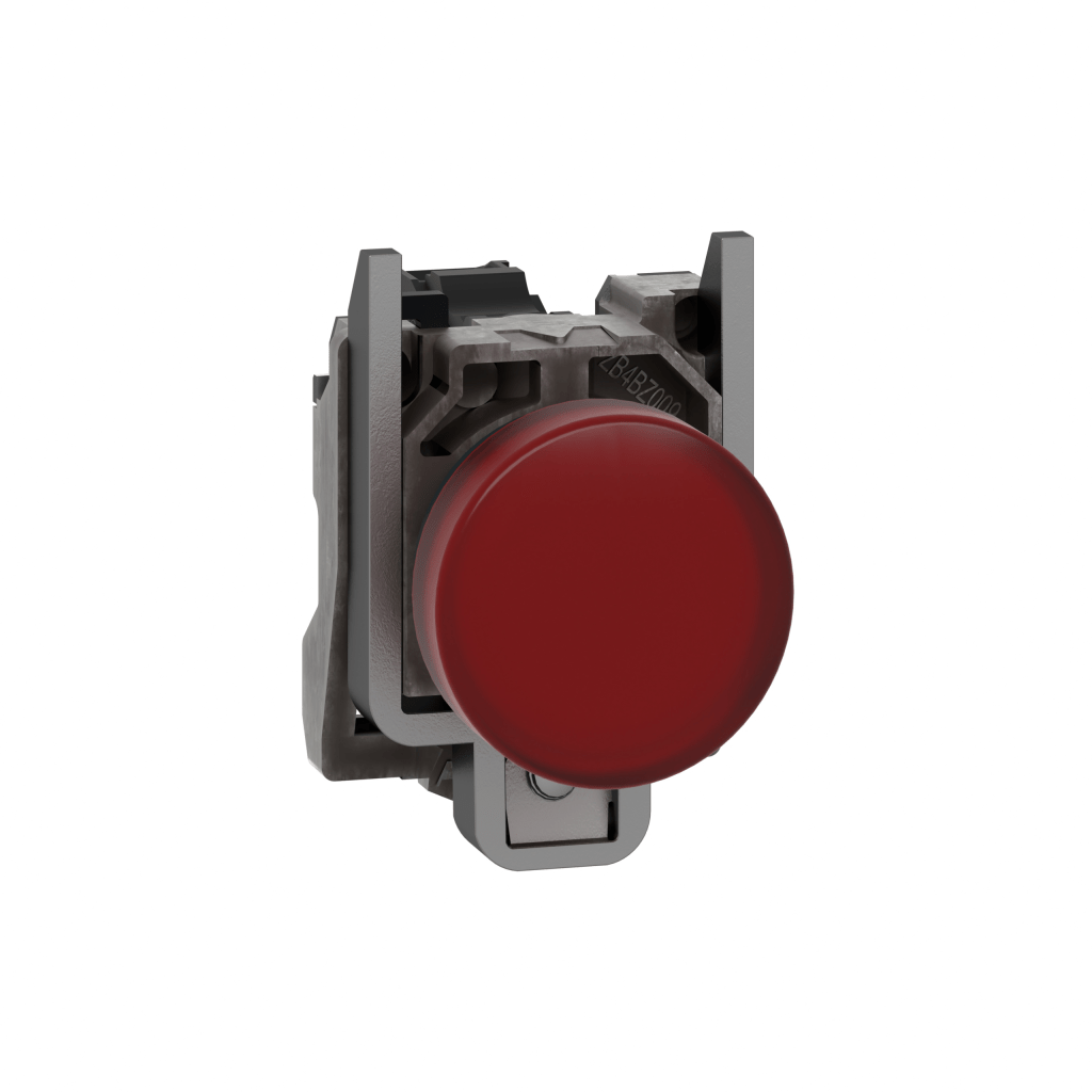 XB4BVB4 - XB4BVB4 - Pilot light, metal, red, Ã˜22, plain lens with integral LED, 24 V AC/DC Schneider Electric