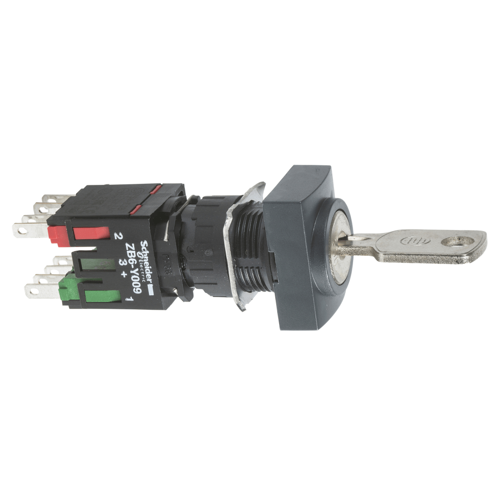XB6DGC5B - Complete selector switch, Harmony XB6, black rectang Ø 16 2 position stay put 1NO+1NC 200 Schneider Electric