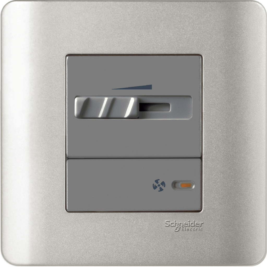 E8431SPF_SA - 1 Gang Full-Flat Fan Controller, Silver Satin Schneider Electric