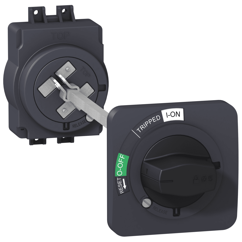 EZAROTE - extended rotary handle, EasyPact EZC100, EasyPact CVS100BS, black handle, black front plate Schneider Electric