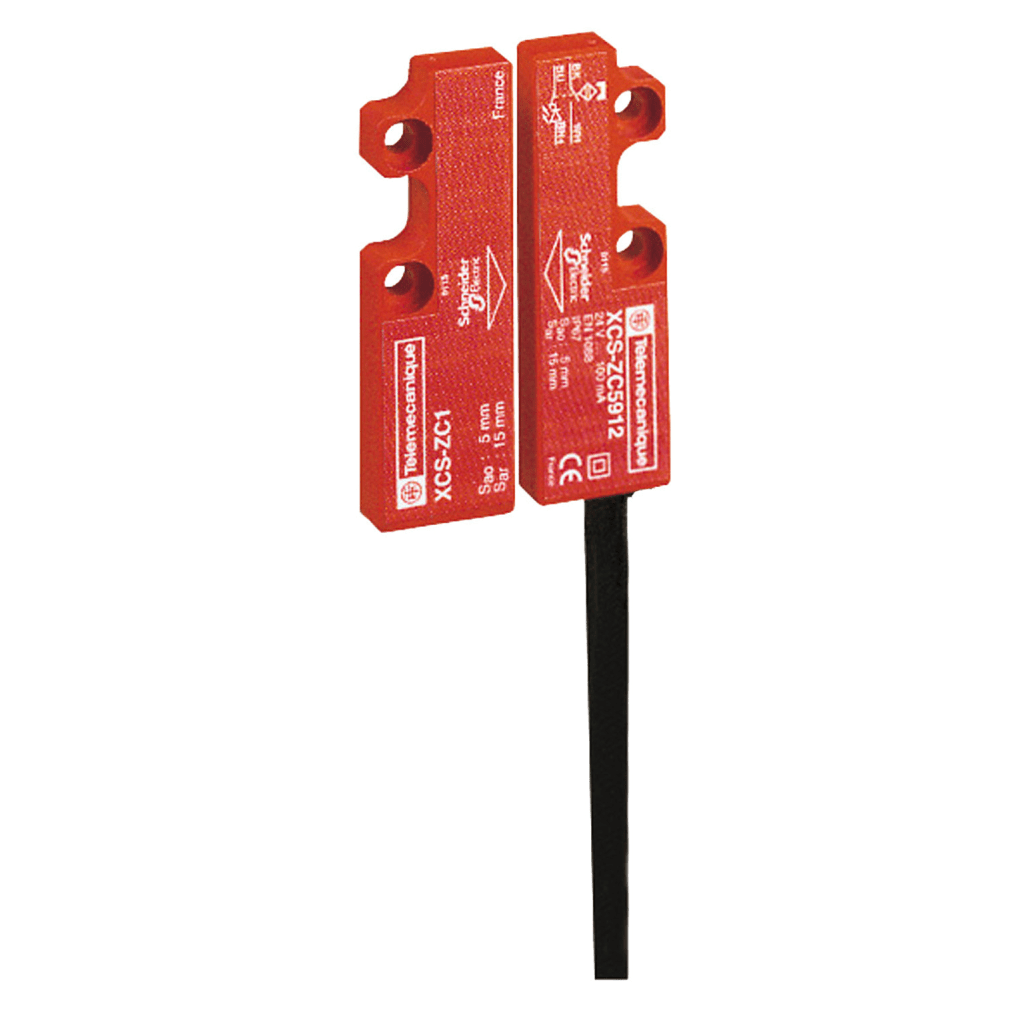XCSDMC5902 - Coded magnetic switch, Telemecanique Safety switches XCS, XCSDMC, 1 NC + 1 NO, staggered, 2 m Telemecanique Sensors