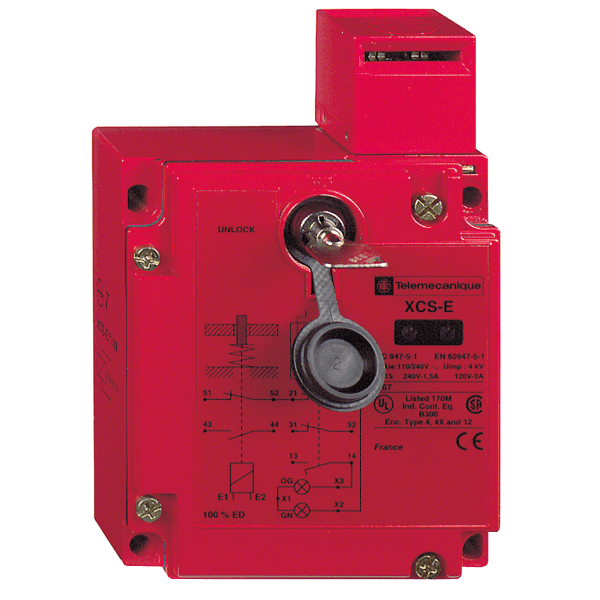 XCSE7312 — XCSE7312 - Safety switch, Telemecanique Safety switches XCS, metal XCSE, 2NC+1 NO, slow break, 2entries tapped M20, 24 V Telemecanique Sensors