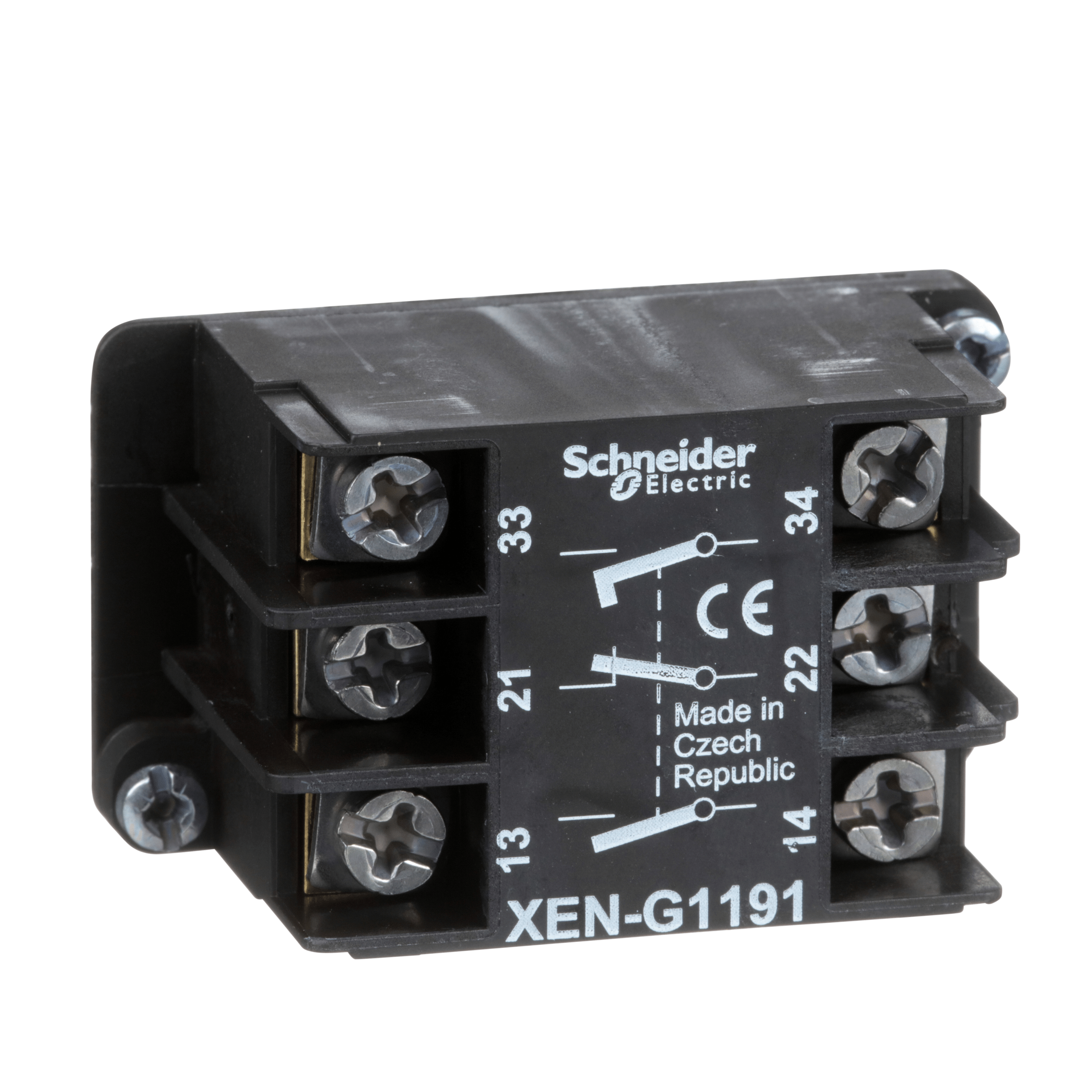 XENG1191 - Harmony XAC, Single contact block, spring return, 2-speed, spring return, front mounting, 2 NO + 1 NC Schneider Electric