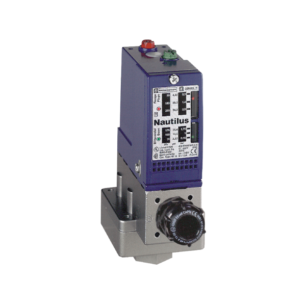 pressure switch XMLB - 4 bar - adjustable scale 2 thresholds - 1 C/O