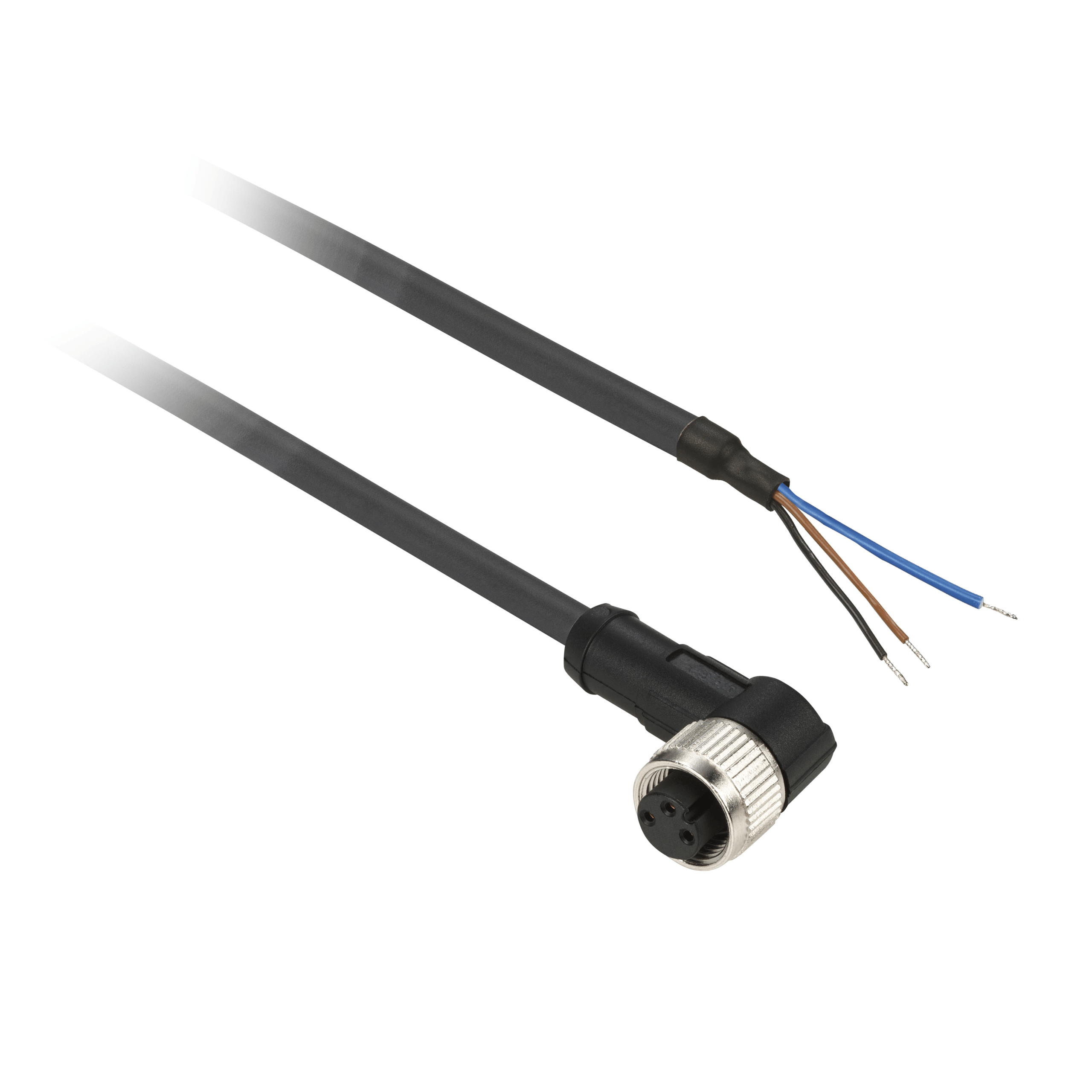 XZCP0866L2 - Pre wired connectors XZ, elbowed female, M8, 3 pins, cable PUR 2 m Telemecanique Sensors