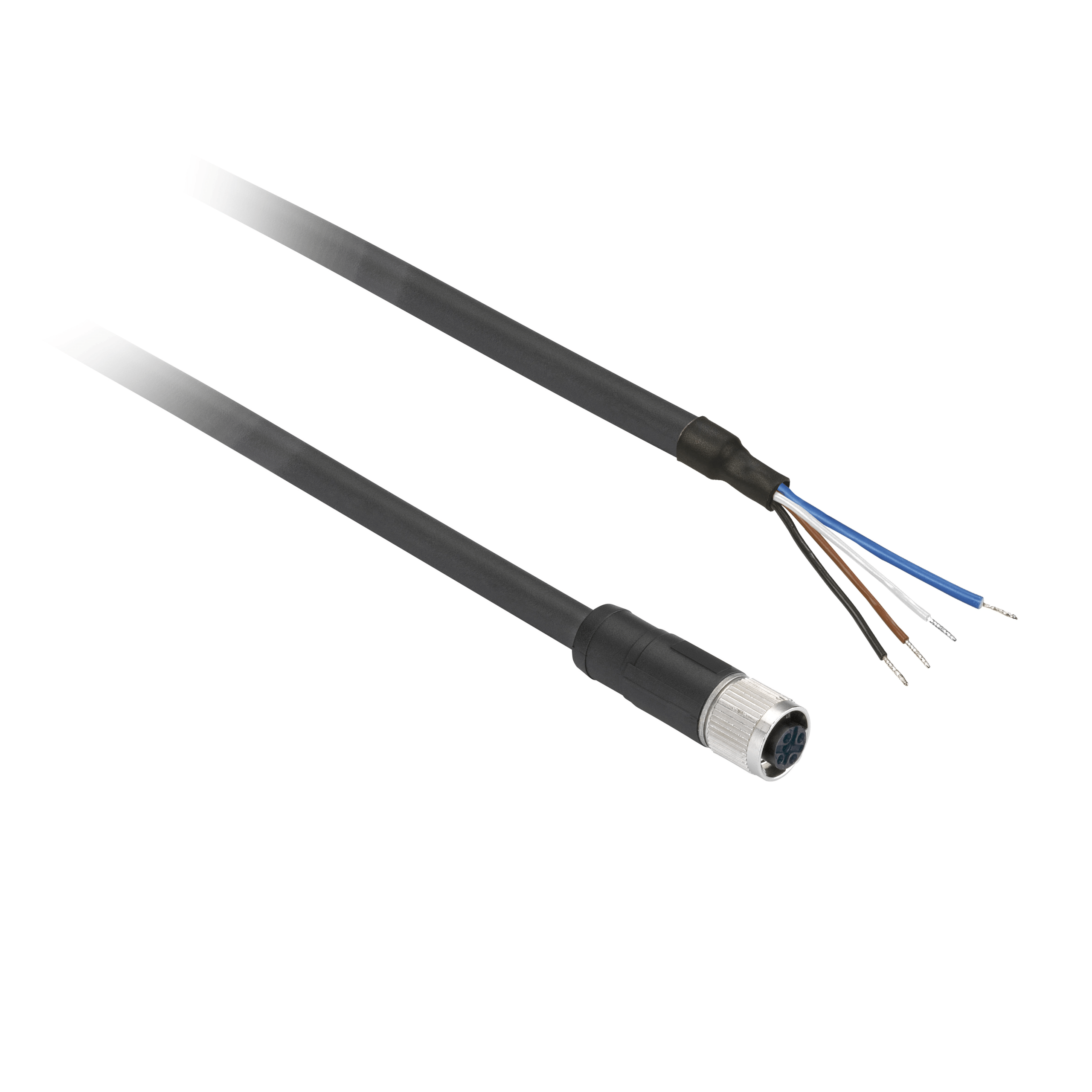 XZCP0941L2 - Pre wired connectors XZ, straight female, M8, 4 pins, cable PUR 2 m Telemecanique Sensors