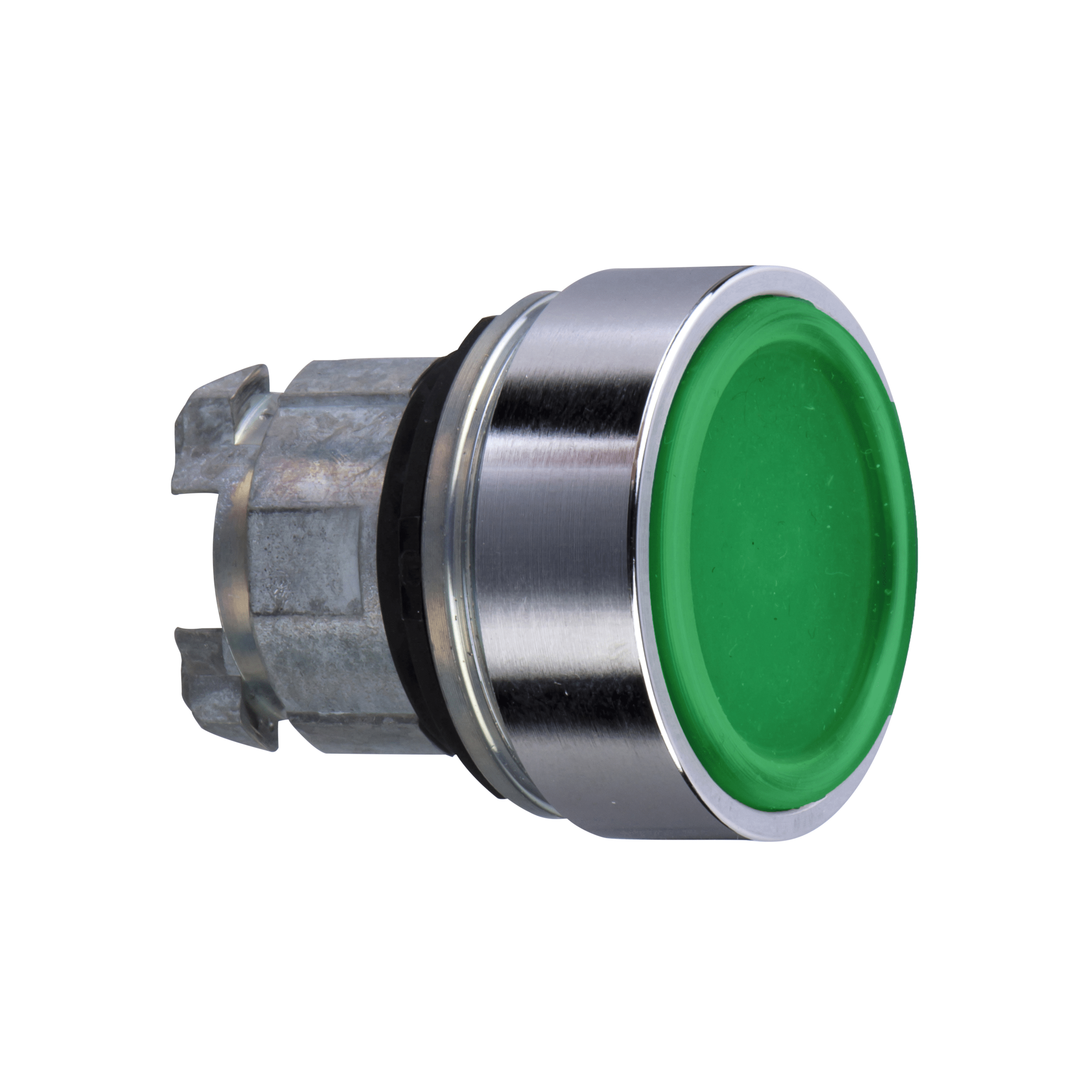 ZB4BA34 - Head for non illuminated push button, Harmony XB4, green flush pushbutton Ø22 mm spring return unmarked Schneider Electric