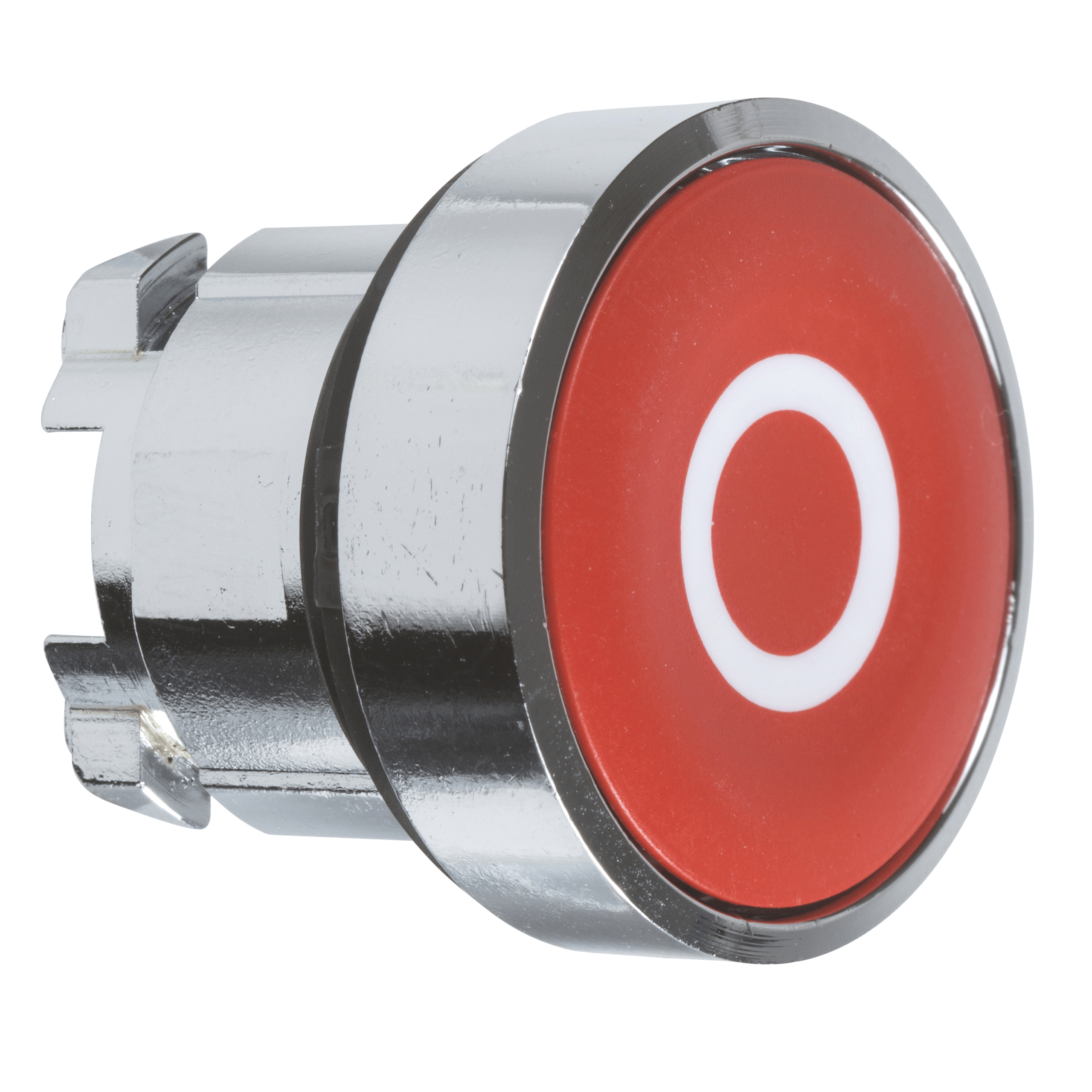 ZB4BA432 - Harmony XB4, Push button head, metal, flush, red, Ø22, spring return, marked O Schneider Electric