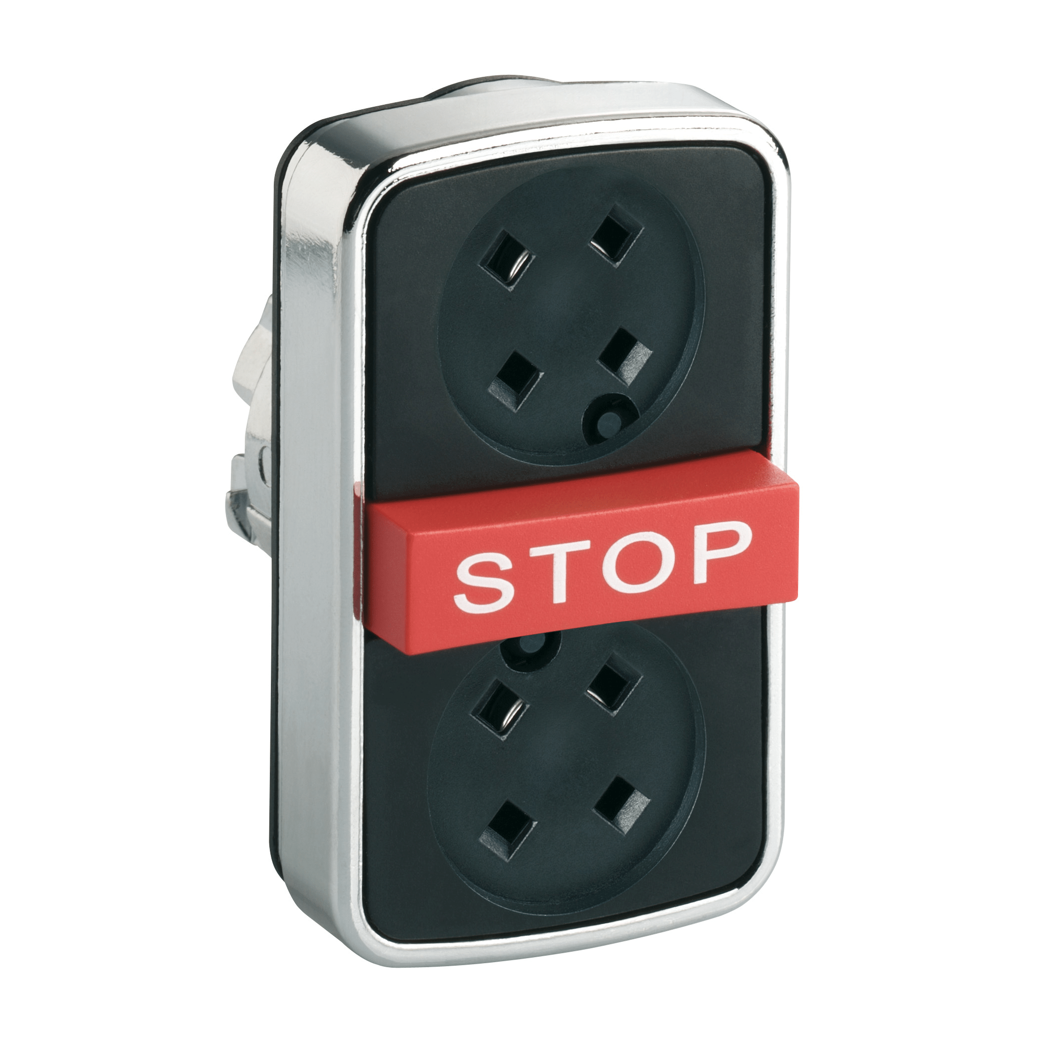 ZB4BA791 - Head for triple headed push button, Harmony XB4, flush/red projecting/flush pushbutton Ø22 mm without cap Schneider Electric