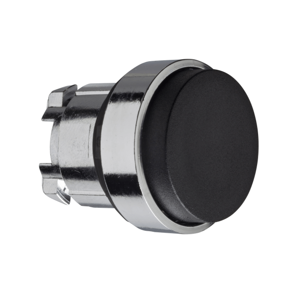 ZB4BL2 — ZB4BL2 - Harmony XB4, Push button head, metal, projecting, black, Ø22, spring return, unmarked Schneider Electric