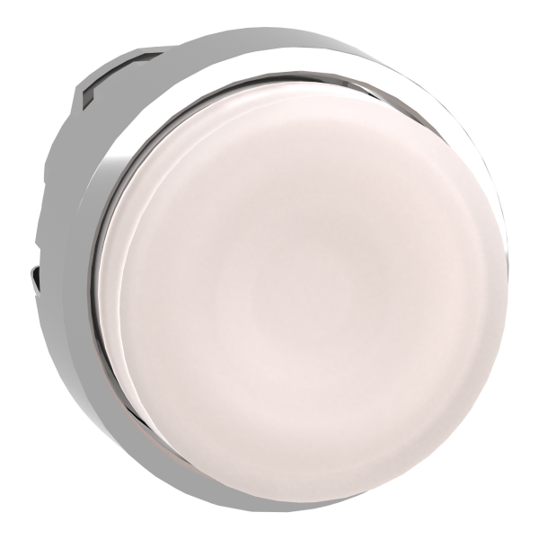 Harmony XB4, Illuminated push button head, metal, projecting, white, Ø22, spring return, plain lens integral LED Schneider Electric