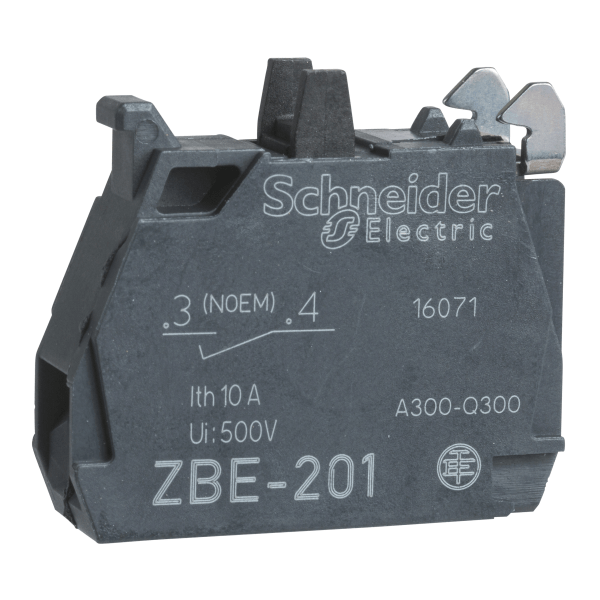 ZBE1016P — ZBE1016P - Harmony XB4, Single contact block, silver alloy, gold flashed, screw clamp terminal, dusty environment, 1 NO Schneider Electric