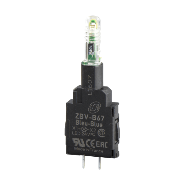 ZBVB17 — ZBVB17 - Light block, Harmony XB4, Harmony XB5, white for head Ø22 mm integral LED 24 V pins Schneider Electric