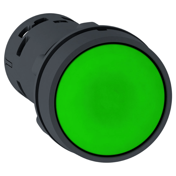 XB7NH31 — XB7NH31 - Harmony XB7, Monolithic push button, plastic, green, Ø22, push and push to release, unmarked, 1 NO Schneider Electric