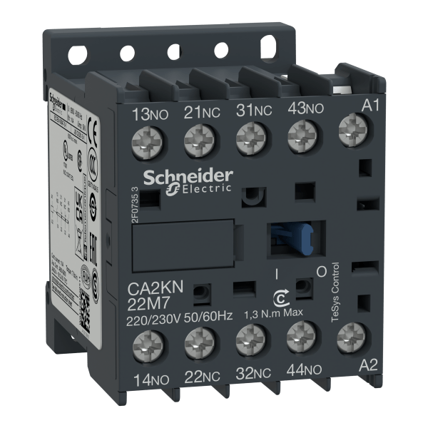 CA2KN22P7 — CA2KN22P7 - TeSys K control relay - 2 NO + 2 NC - <= 690 V - 230 V AC coil Schneider Electric