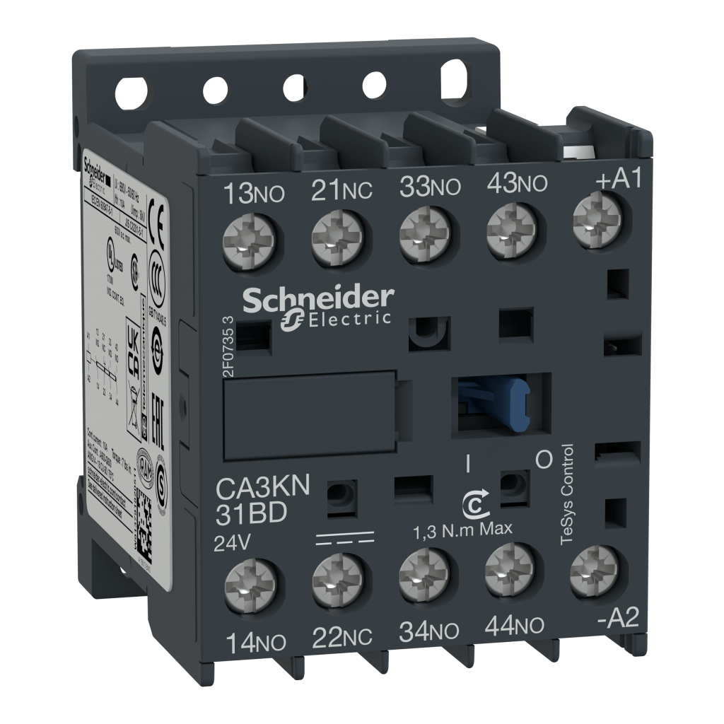 CA3KN31FD - TeSys K control relay - 3 NO + 1 NC - <= 690 V - 110 V DC standard coil Schneider Electric
