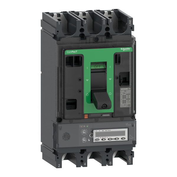 C40W36M320 — C40W36M320 - Circuit breaker ComPacT NSX400HB2, 100kA at 690VAC, MicroLogic 6.3 E-M trip unit 320A, 3 poles 3d Schneider Electric