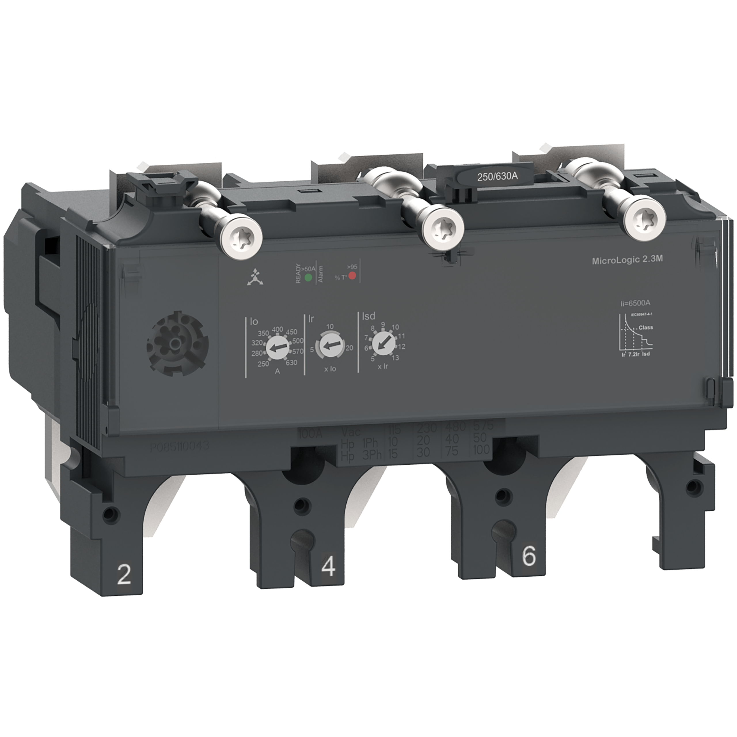 C6332M500 - trip unit MicroLogic 2.3 M for ComPacT NSX 630 circuit breakers, electronic, rating 500 A, 3 poles 3d Schneider Electric
