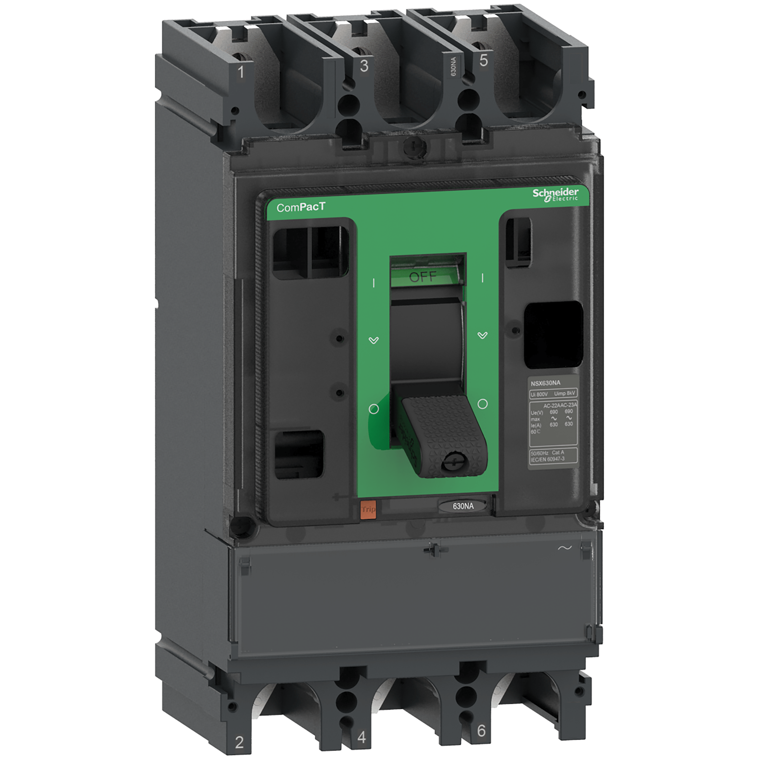 C633630S - Switch disconnector ComPacT NSX630NA, 3 poles, 630A, AC22A, AC23A Schneider Electric